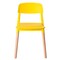 Fabulaxe Modern Plastic Dining Chair Open Back with Beech Wood Legs, Yellow, PK 4 QI004222.YL.4 - alternate 6